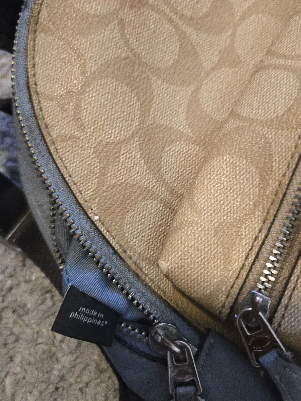 Coach Mini Charlie Backpack Signature Canvas Leather Grey Brown F58315 - Picture 14 of 14